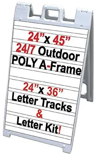 24/7 24"X36" Signicade A-Frame Sidewalk Sign w/ 2 Letter Channel Panels