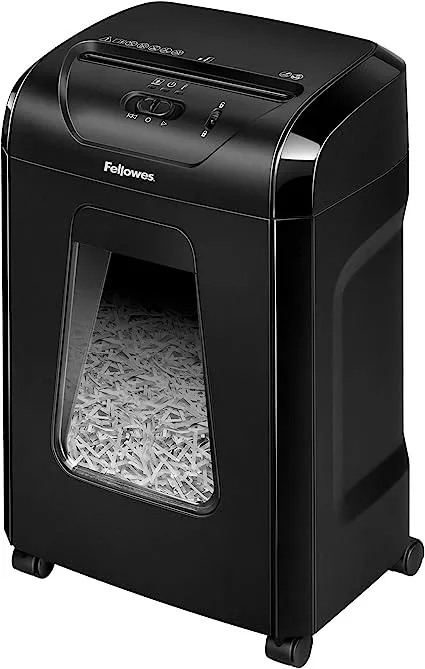 Fellowes Powershred 12C15 12-Sheet Crosscut Paper Shredder for Office and Home with Safety Lock, Black 4014401