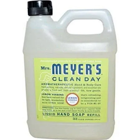 Mrs Meyers Hand Soap, Lemon Verbana Scent, Refill - 33 fluid ounces (975 ml)