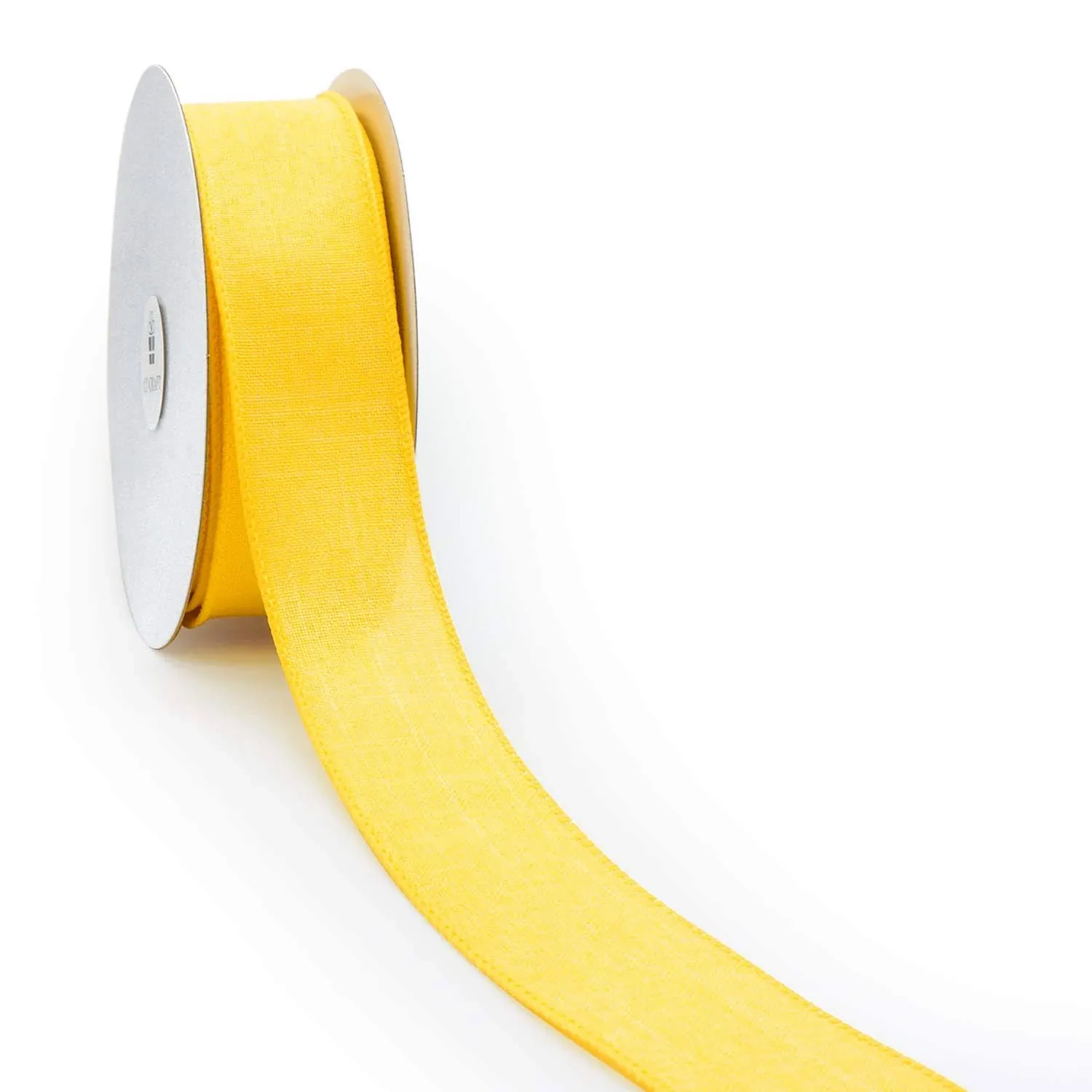 Plain Faux Jute Wired Ribbon 1.5 Inch x 20 Yards -for 1.5" x 20y Yellow
