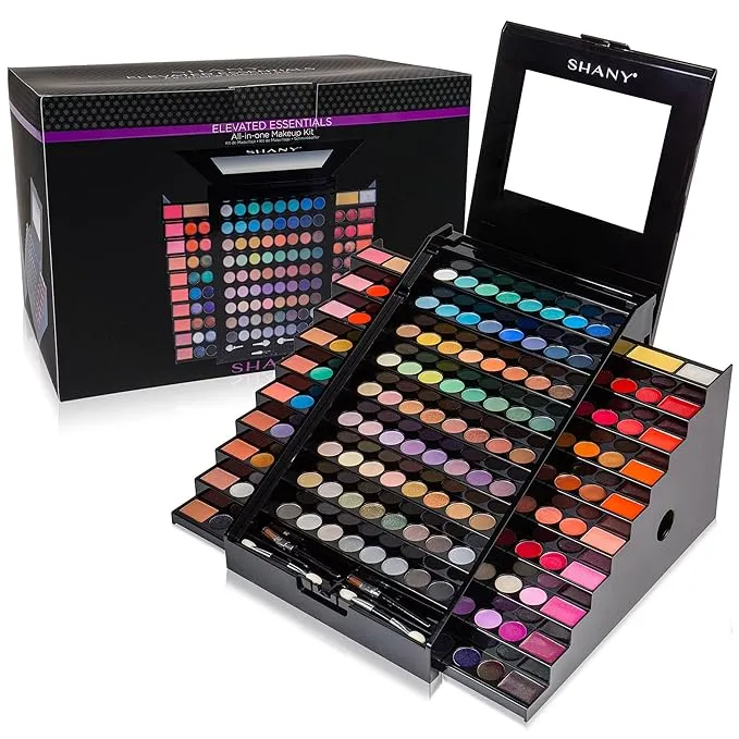 Shany Elevated Essentials Makeup Set - All-in-One Makeup Kit with 72 Eyeshadows, 28 Lip Colors, 18 Gel Eyeliners, 10 Blushes, 1 Eye Primer, and 1
