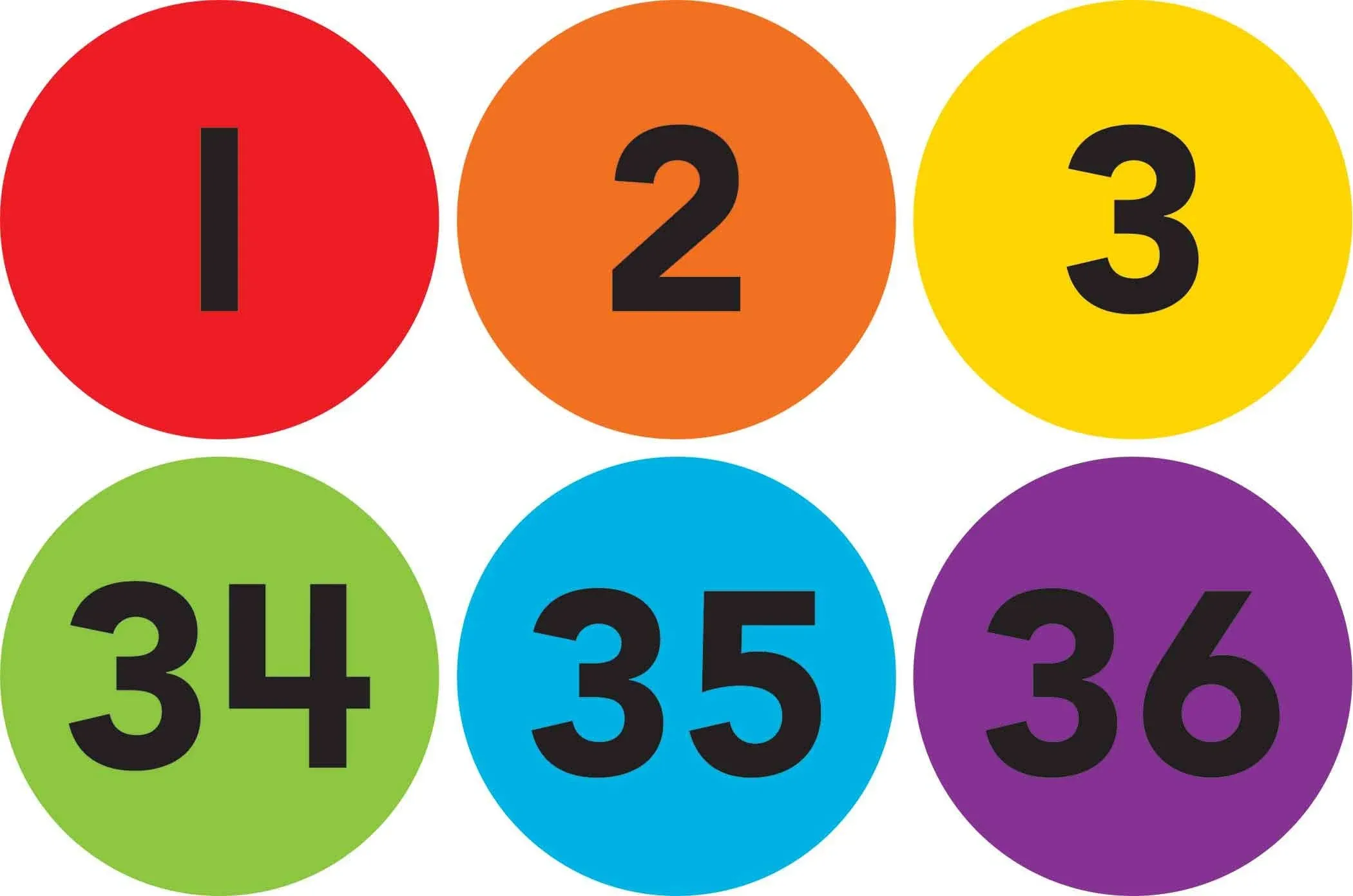 Numbers 1-36 Carpet Markers Spot On - Teacher Created