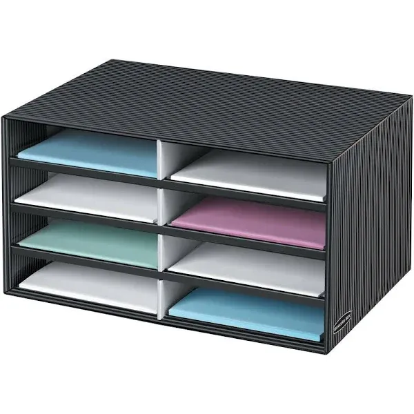 Bankers Box Pinstripe 8-Sections Literature Sorter, Black/Gray, Letter