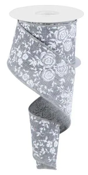 2.5"x10yd Mini Rose On Royal
