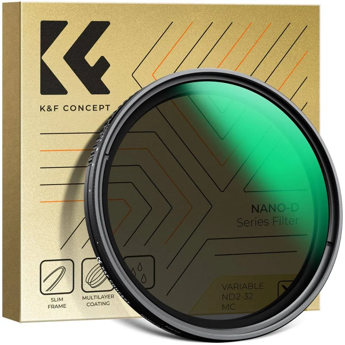 K&F Concept ND2-32 ND Camera Lens Filter Adjustable 49/52/55/58/62<wbr/>/67/72/77/82mm