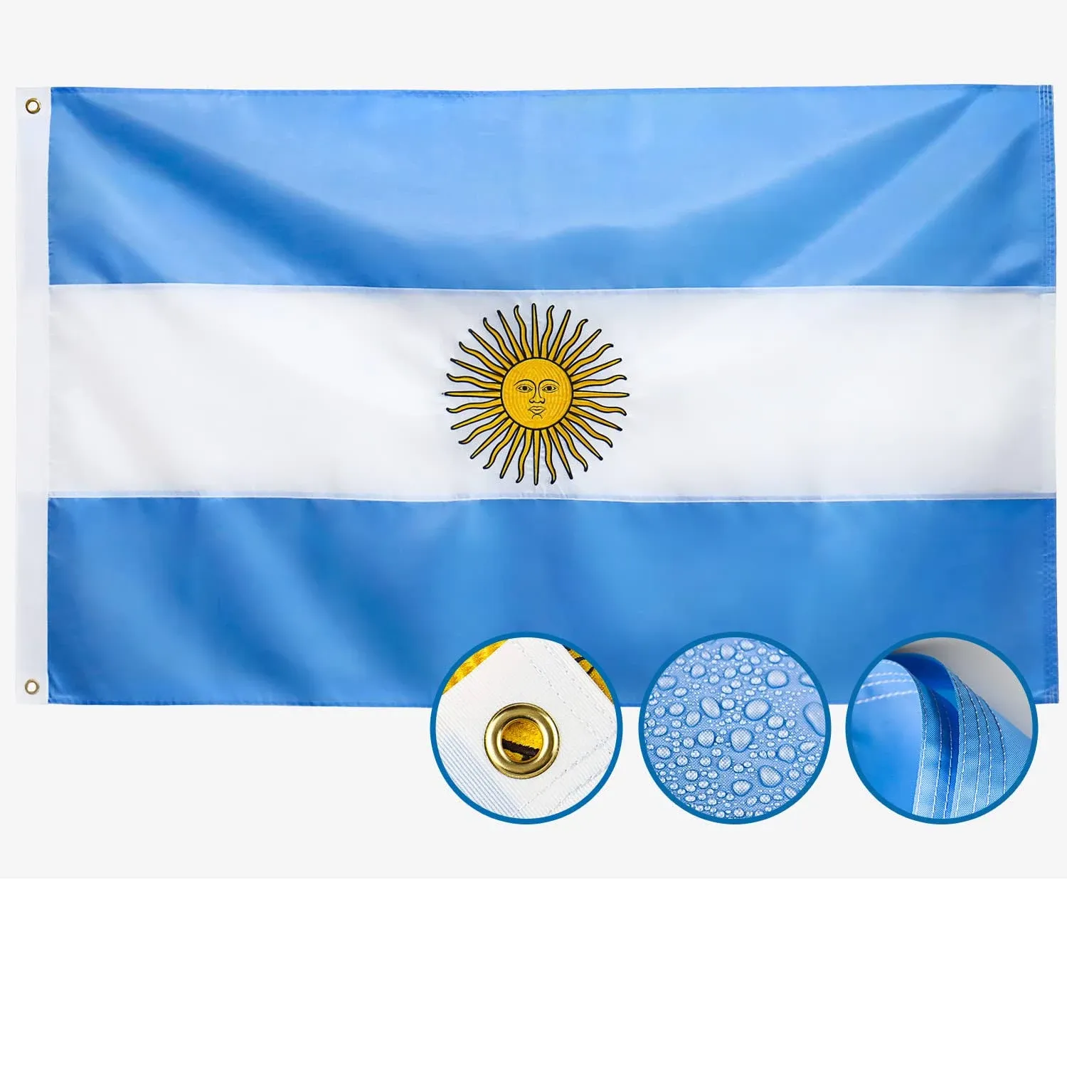 AGUIFLGS Double Sided Argentina Flag 3x5 Outdoor Made in USA Argentinian Flags ...