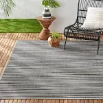 Nicole Miller New York Patio Country Wynona Indoor/Outdoor Area Rug, Black/Beige, 7'9"x10'2" Rectangle