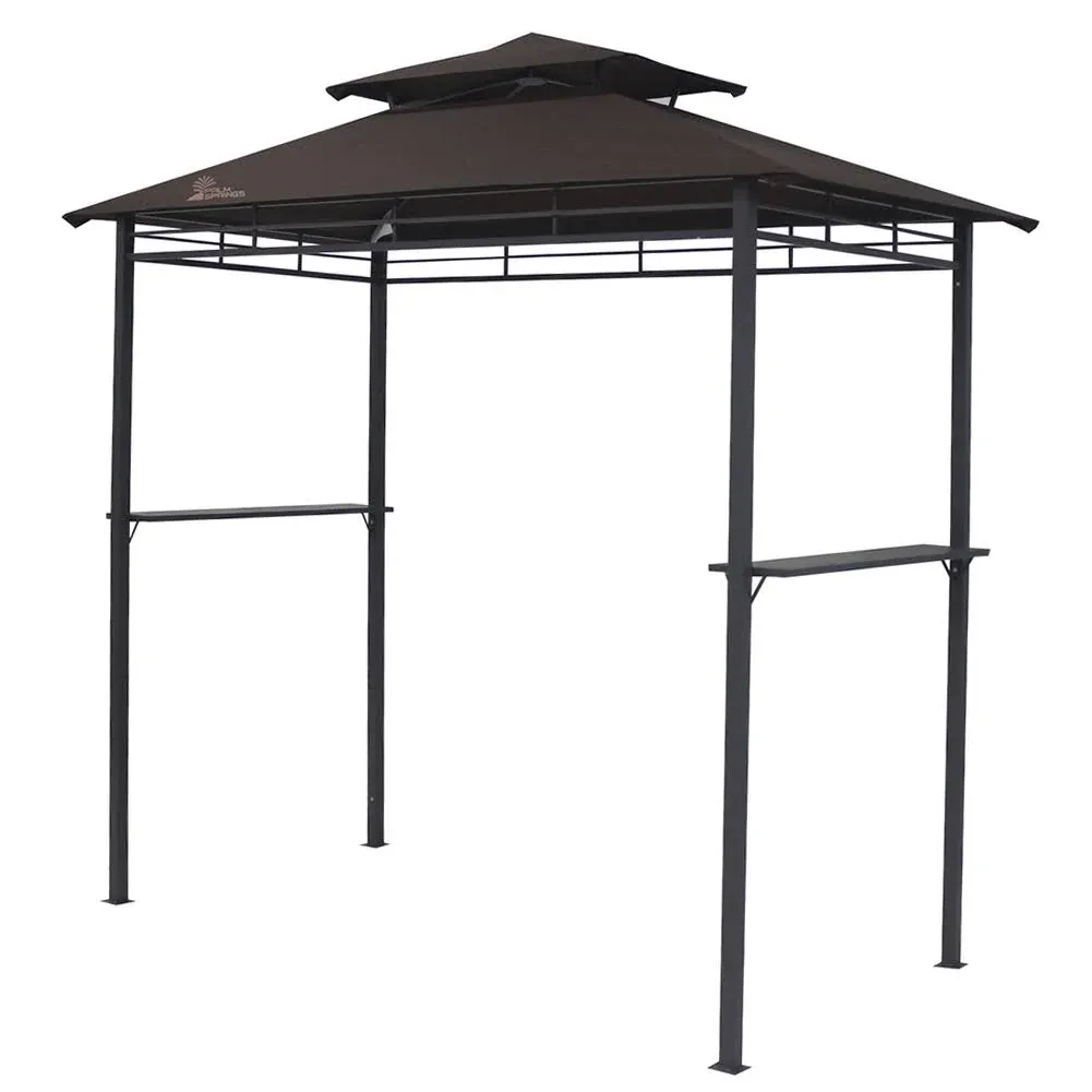 Palm Springs Deluxe 8FT Double-Tier Barbecue Canopy/BBQ Grill Tent Beige