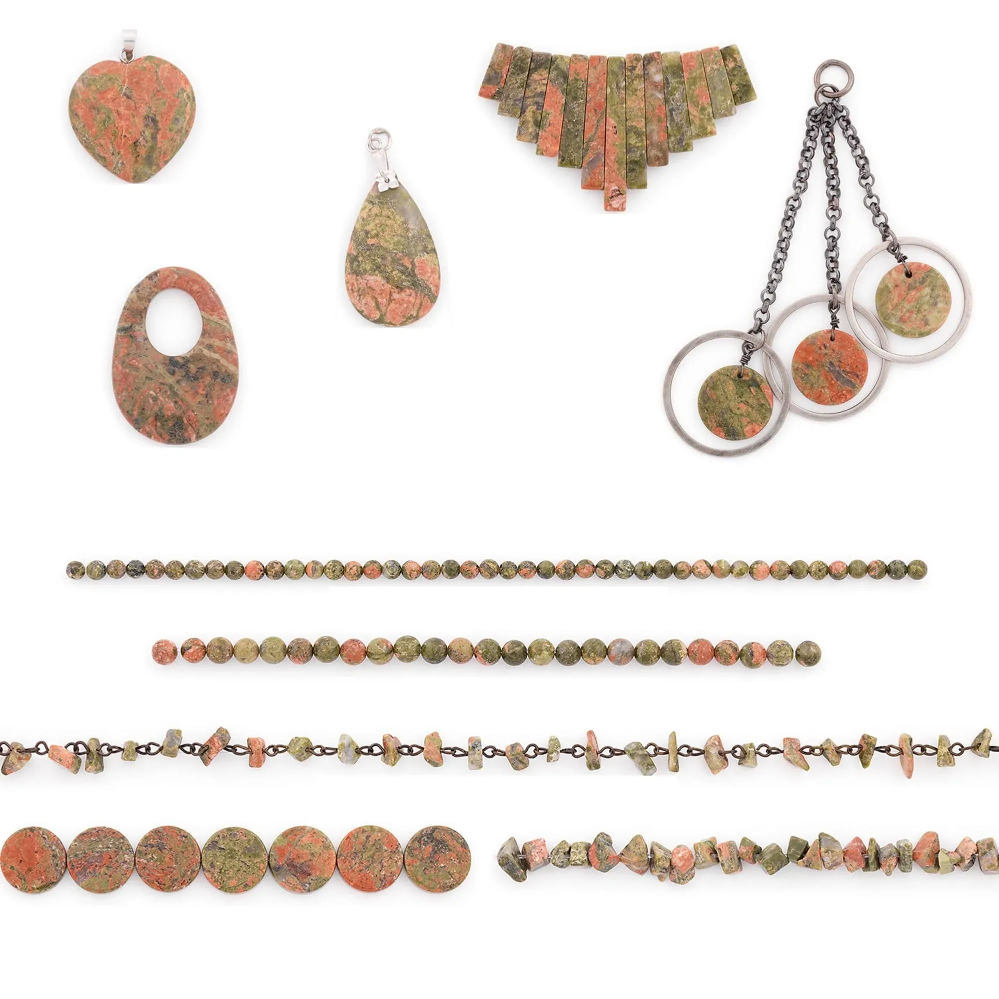 Expo International Unakite Collection Natural Gemstone Beads, Versatile Jewelry ...
