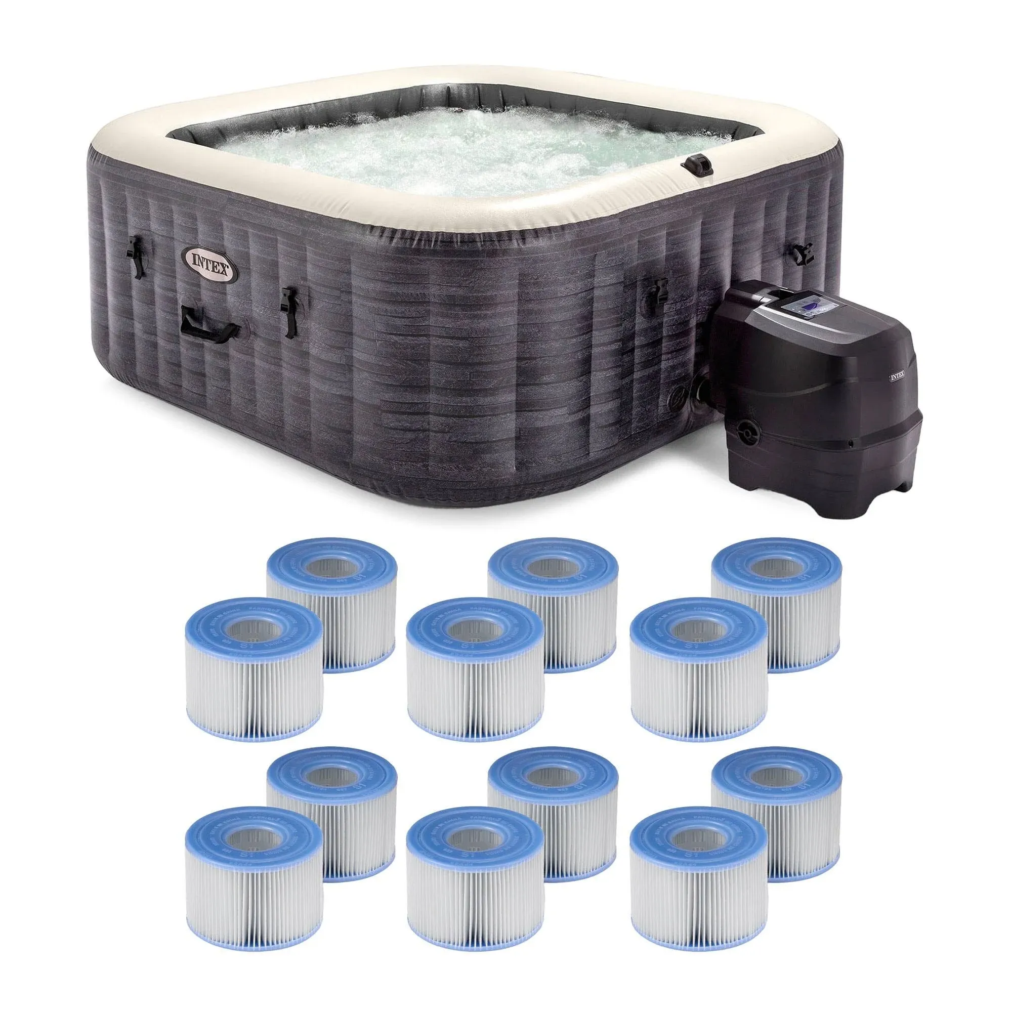Intex 83-in x 28-in 4-Person Inflatable Square Hot Tub