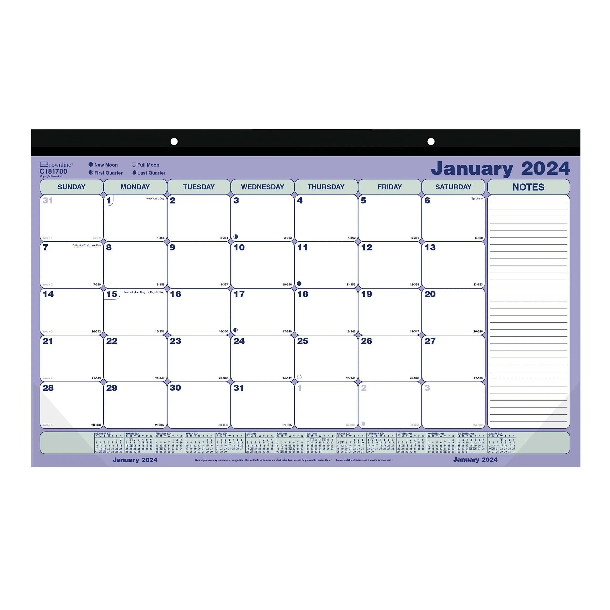 Brownline Monthly Desk Pad Calendar 2021
