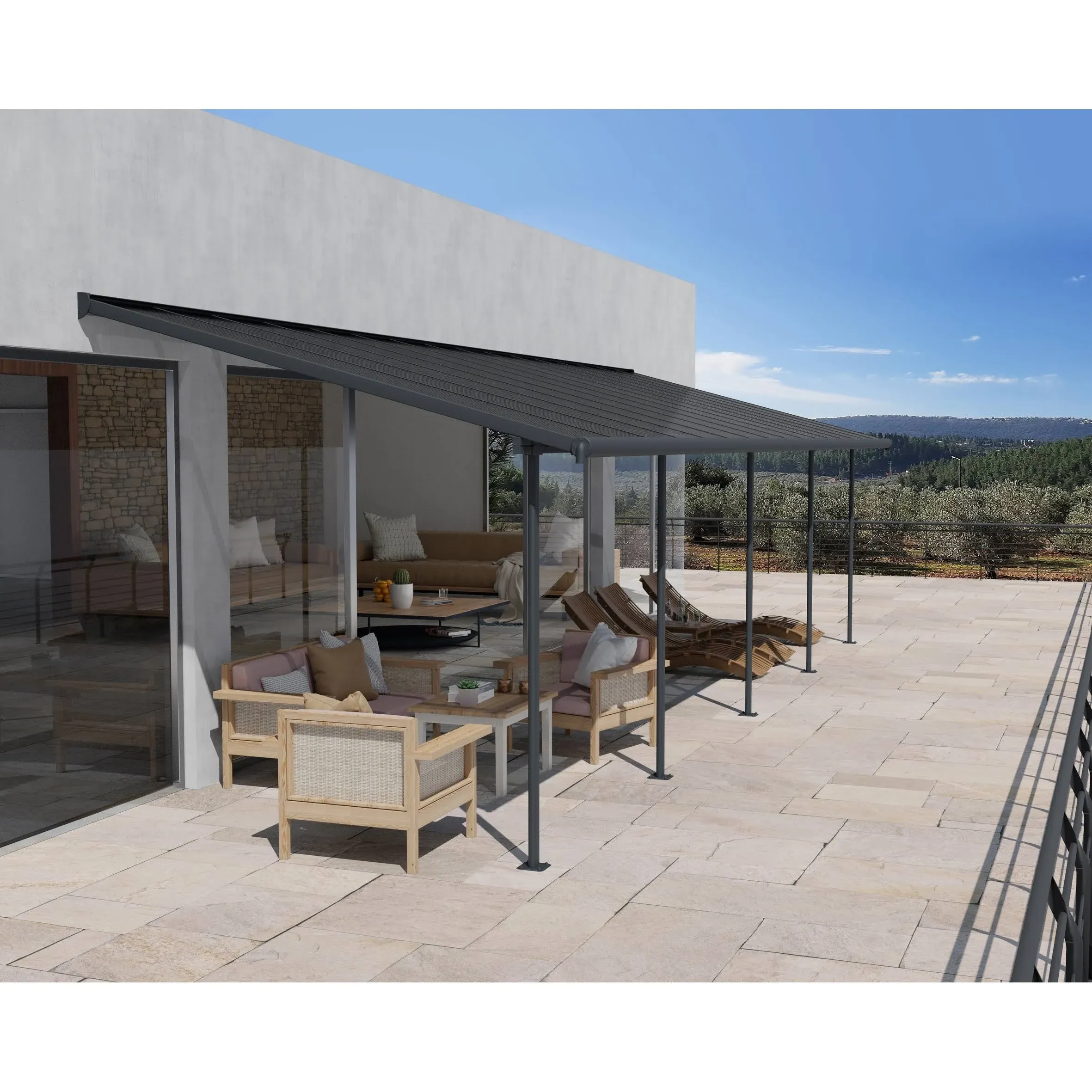 Sierra 10' x 14' Patio Cover - Gray/Bronze