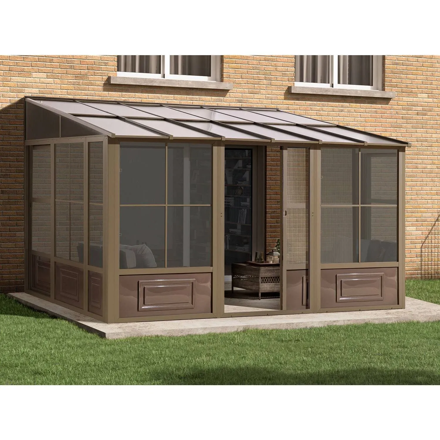 Gazebo Penguin Florence Wall-Mounted Solarium with Metal Roof