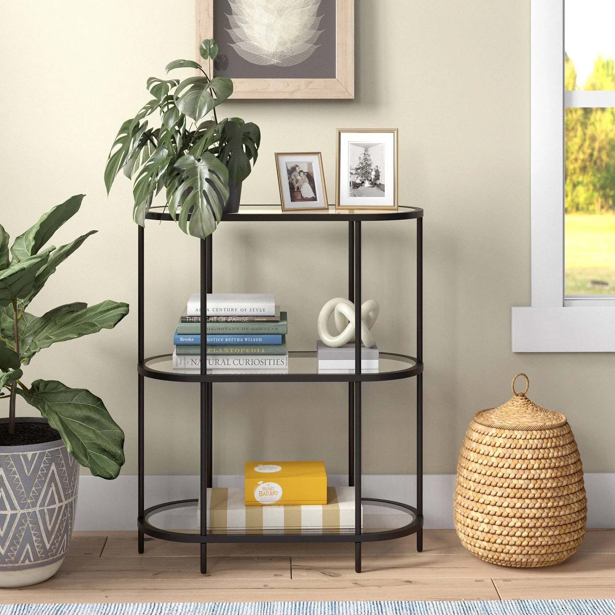 Leif 30'' Wide Oval Bookcase