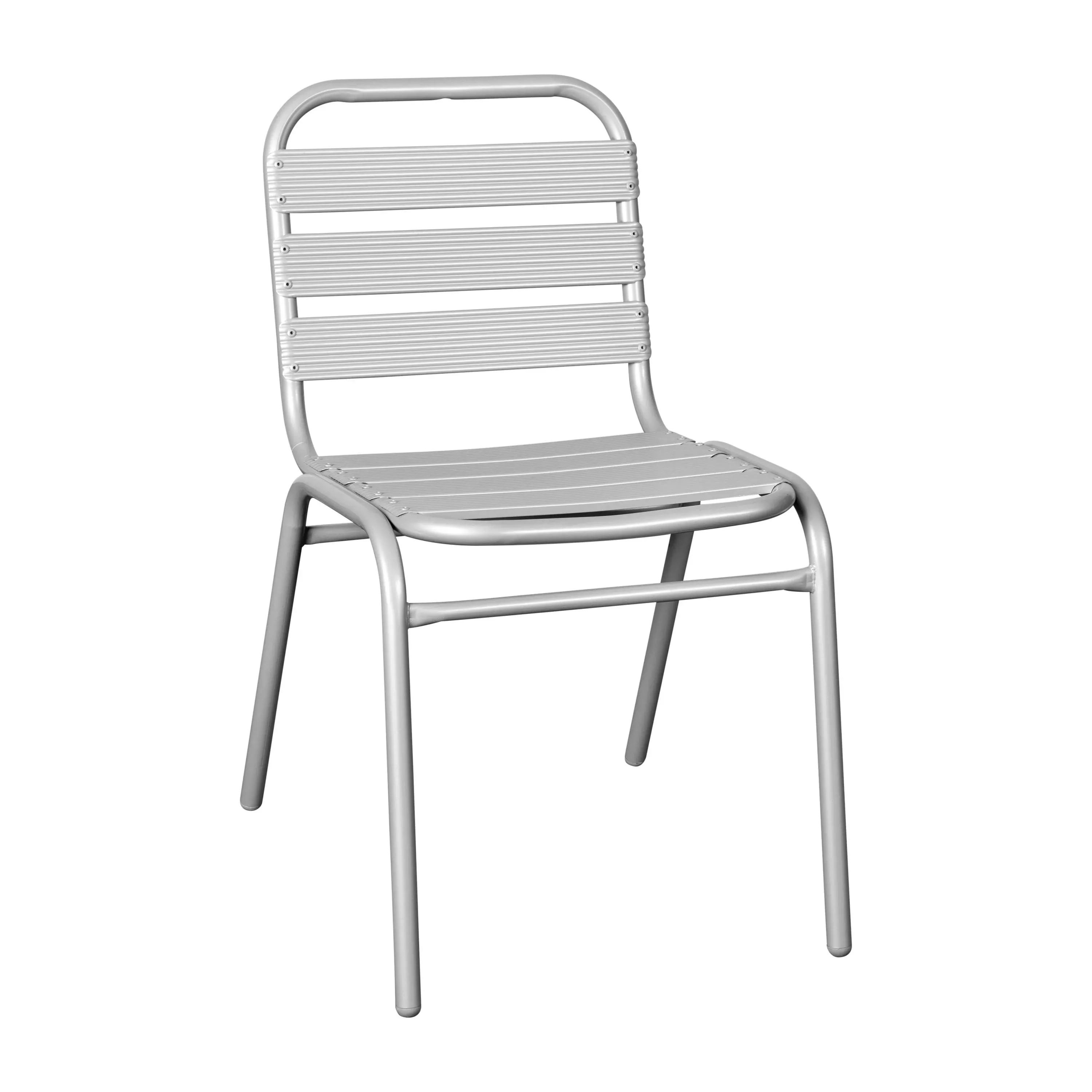 Flash Furniture Commercial Aluminum Indoor-Outdoor Restaurant Stack Chair with Triple Slat Back