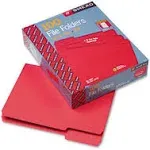 Smead 12743 File Folders, 1/3 Cut Top Tab, Letter, Red, 100/Box