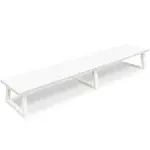 42 Inch Large Dual Monitor Riser,Rustic Brown Extra Long TV Stand Wood &